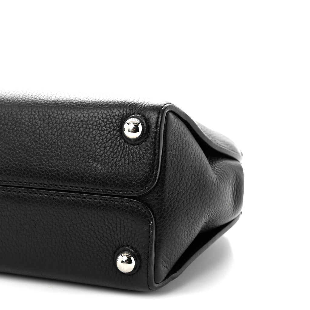 Grained Calfskin Small Open Bar Tote Black AT My store