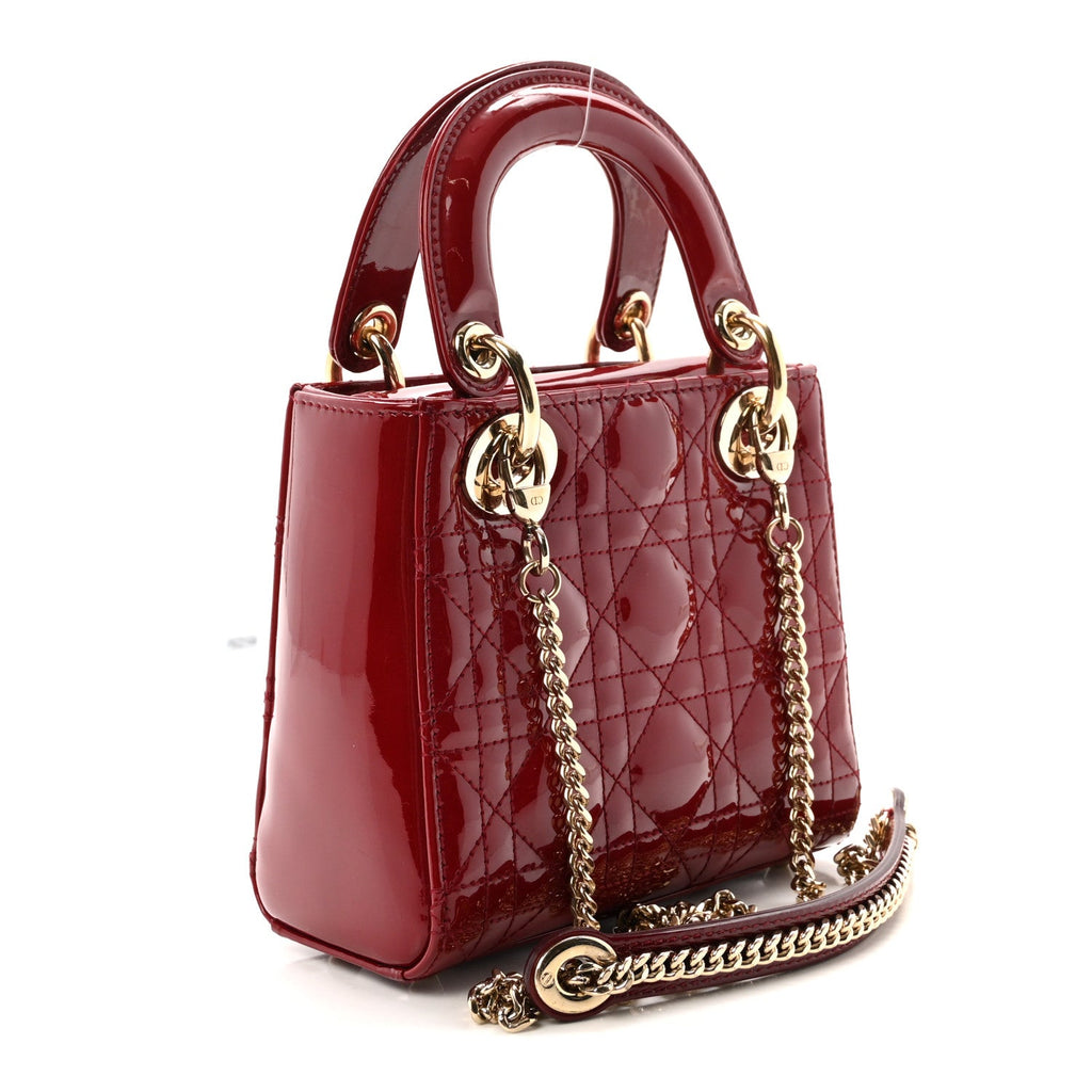 Patent Cannage Mini Lady Dior Red AT My store