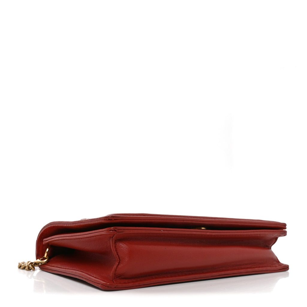 Calfskin Studded Diorama Flap Bag Red AT My store