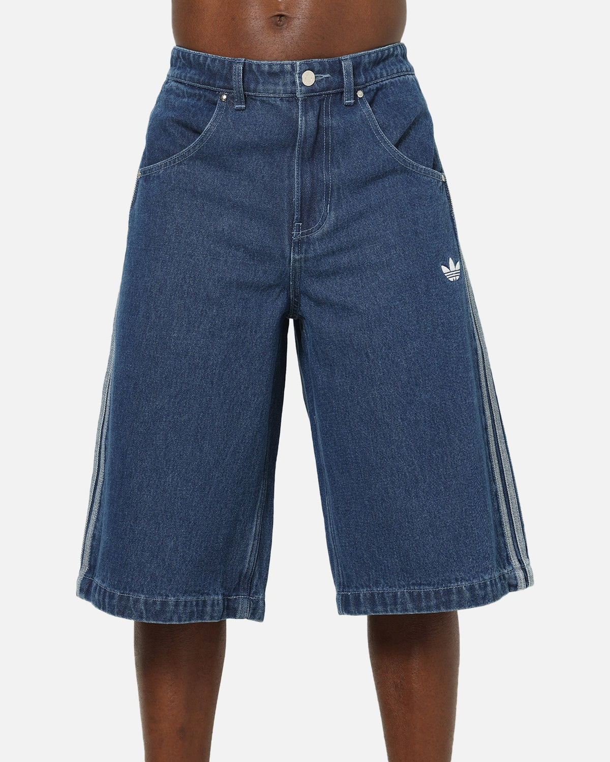 Best-Selling Adidas Firebird Denim Shorts Blue Denim