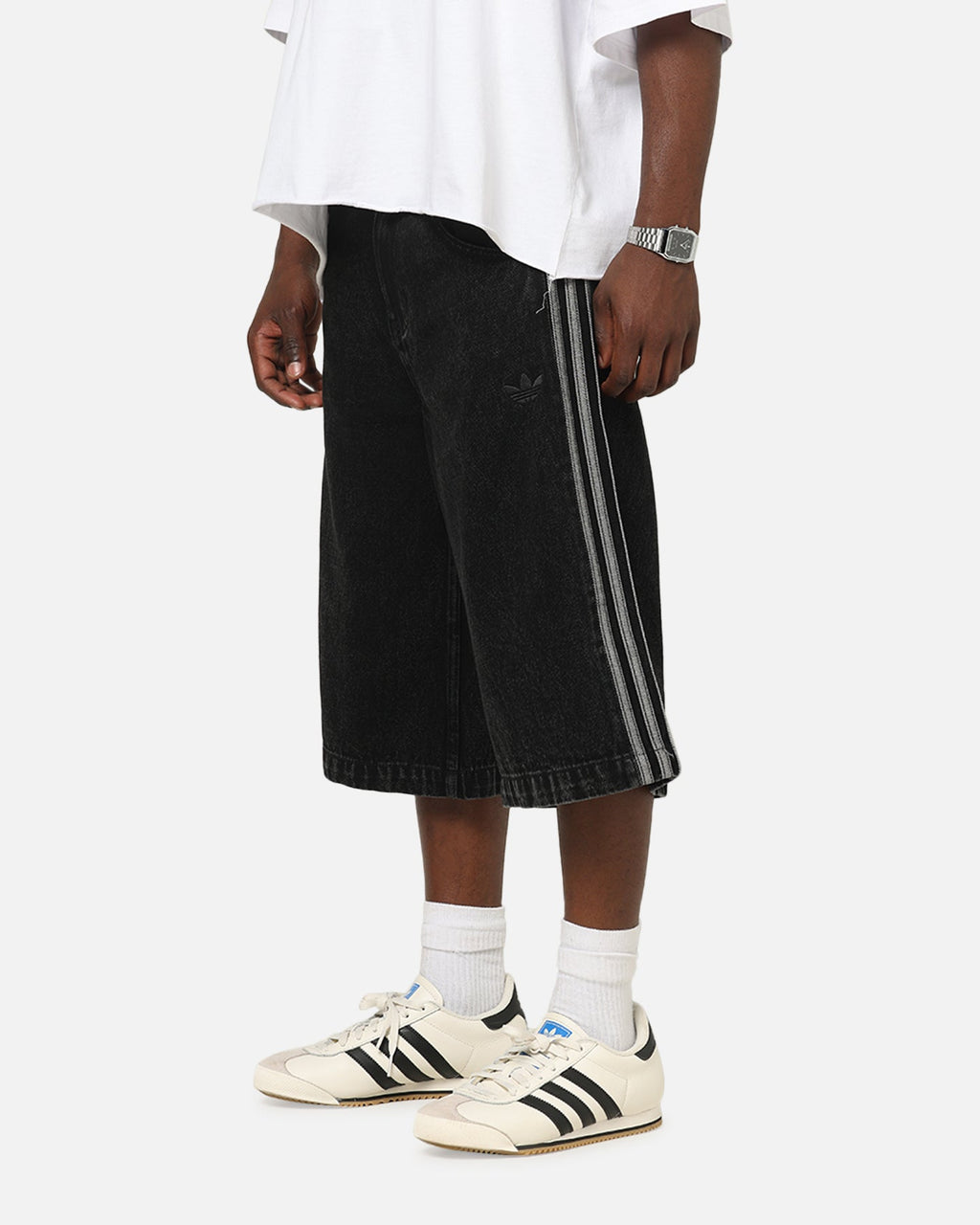 Best-Selling Adidas Firebird Denim Shorts Black Denim