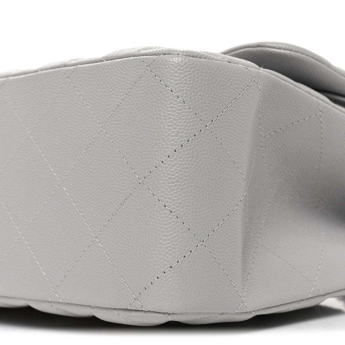 Caviar Quilted Jumbo Double Flap Grey At My store
