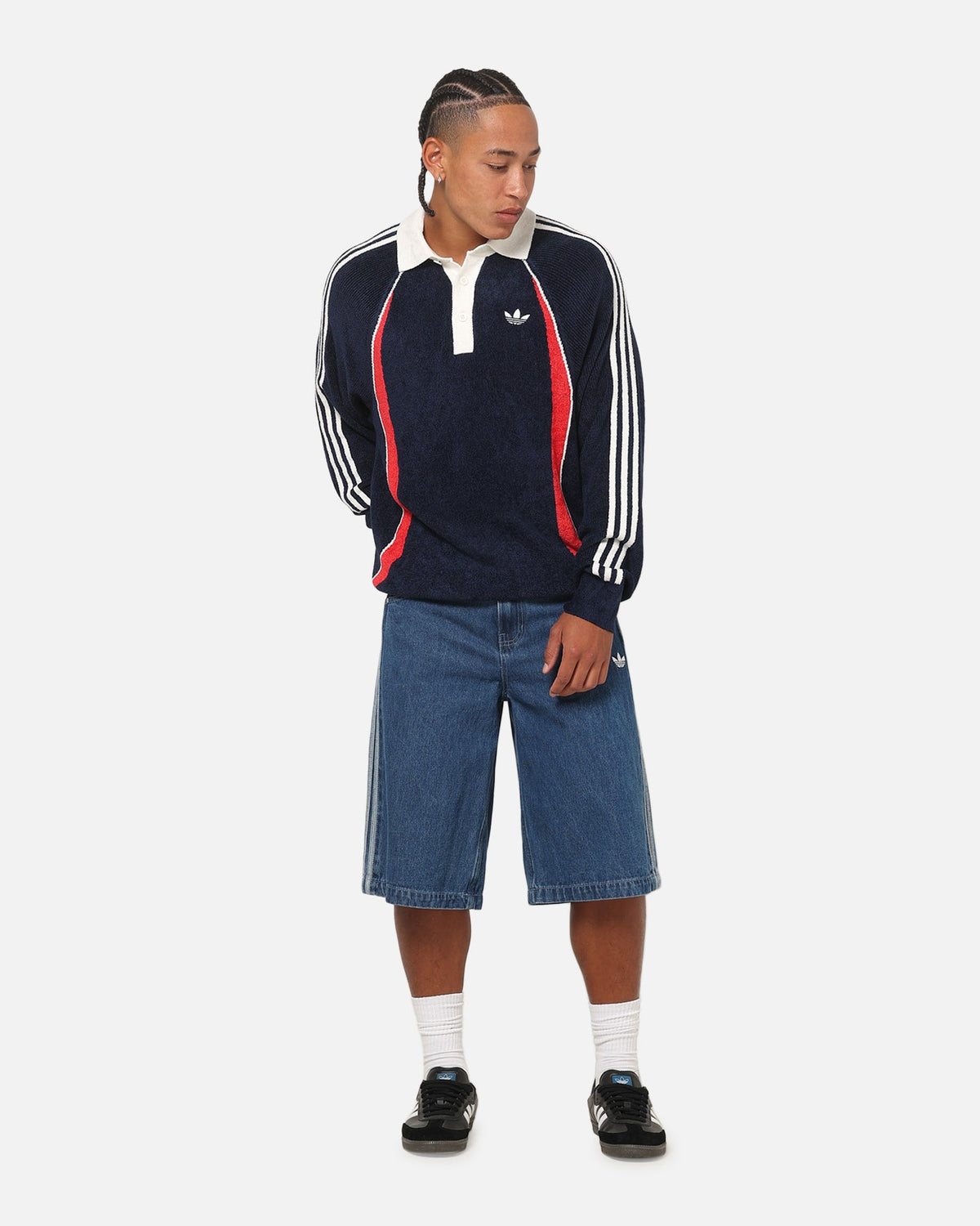 Best-Selling Adidas Retro Remix Teamgeist Long Sleeve Polo Night Indigo