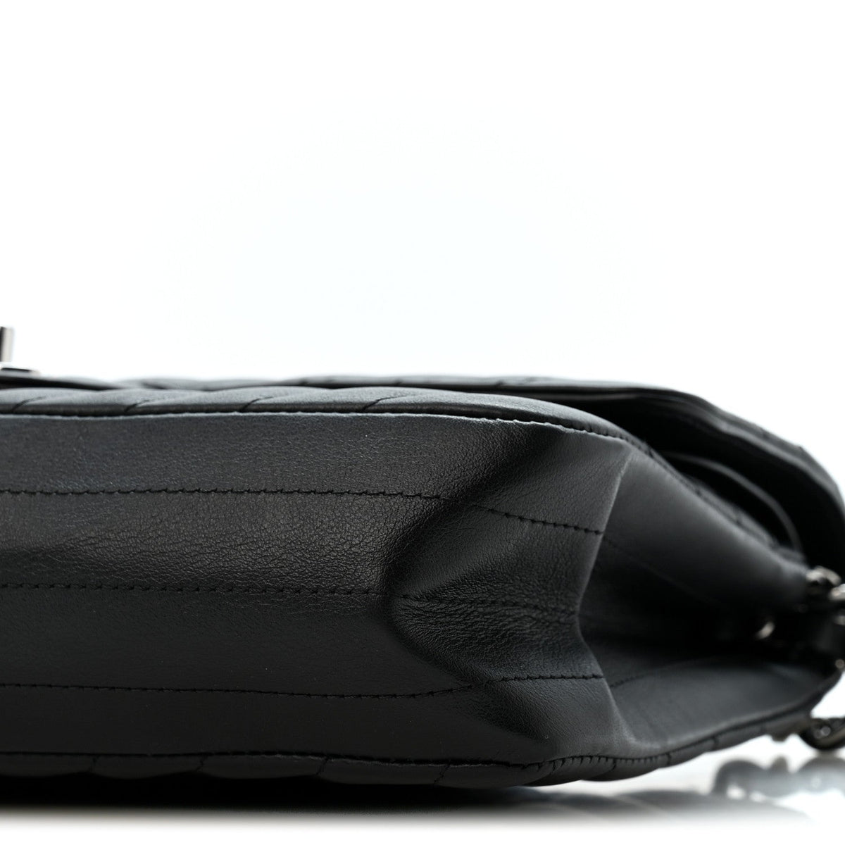 Lambskin Chevron Quilted Medium Double Flap Black At My store