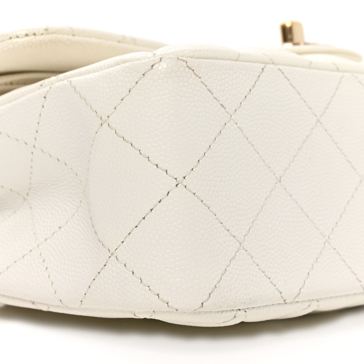 Caviar Quilted Small Double Flap White At My store