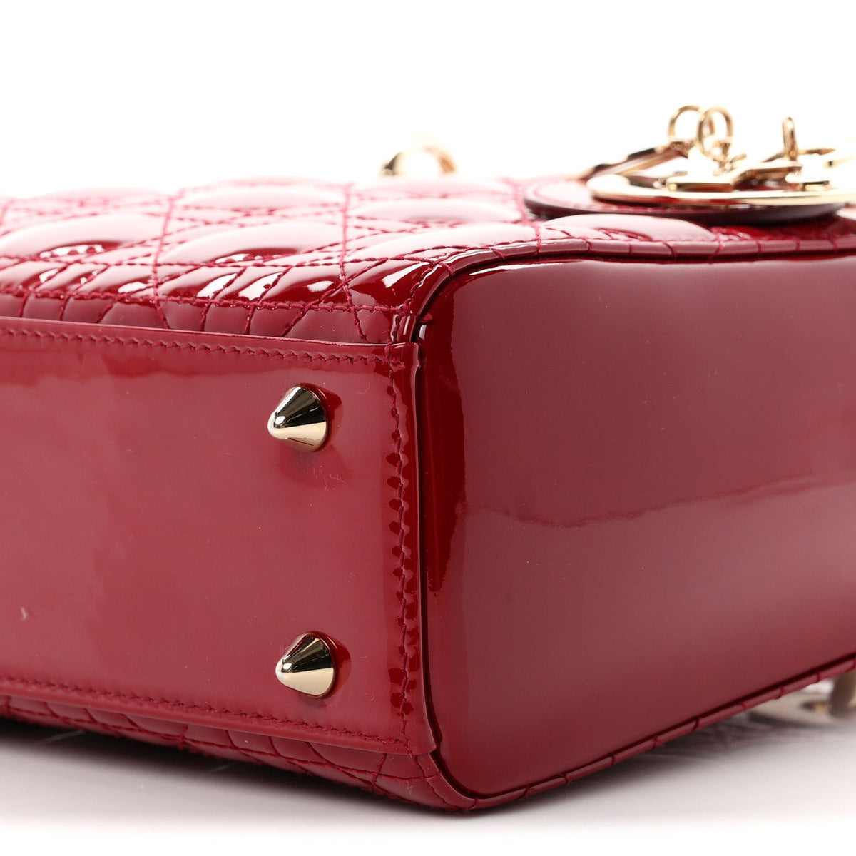 Patent Cannage Small Lady Dior Cherry Red AT My store
