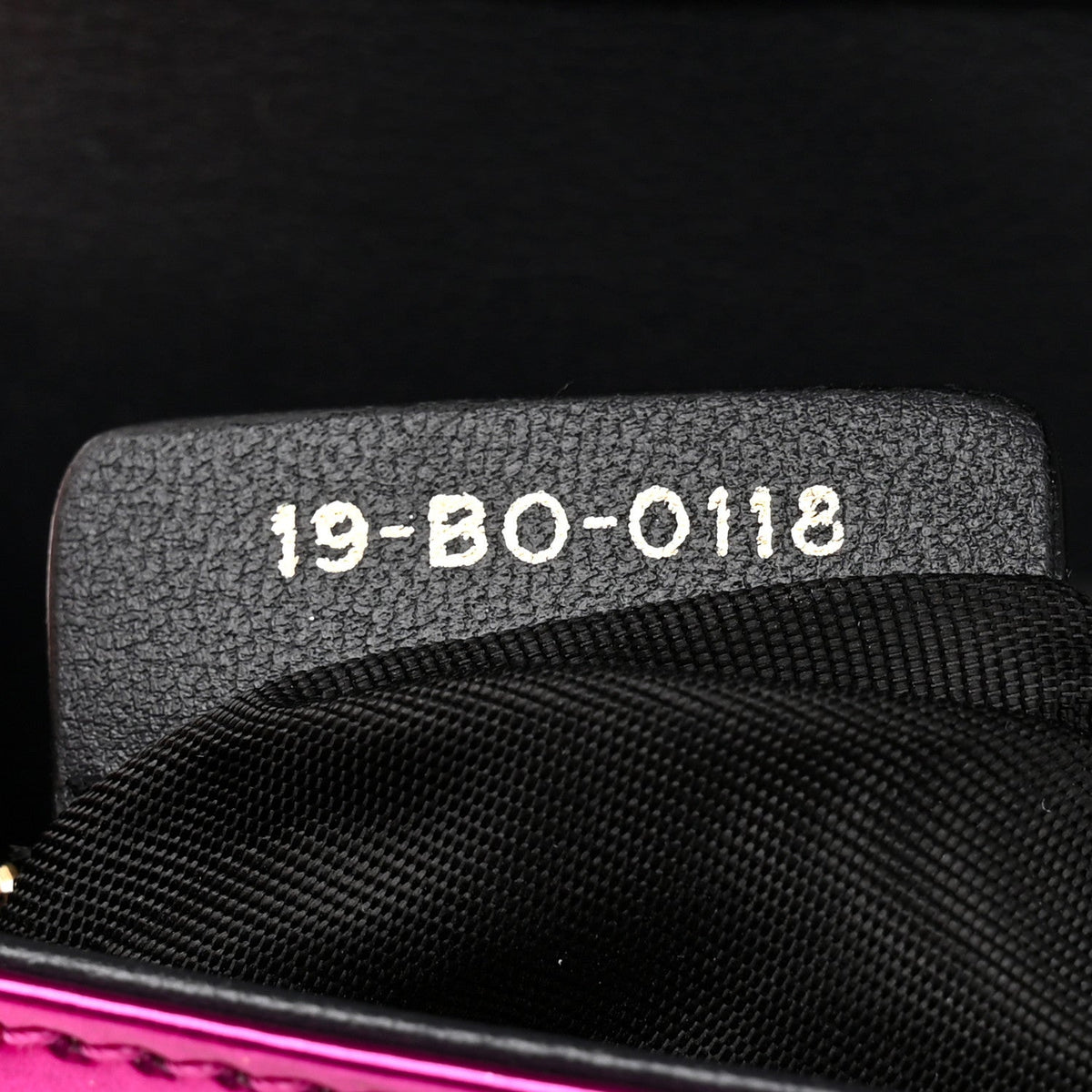 Metallic Patent Micro-Cannage Diorama Wallet on Chain Pouch Pink AT My store