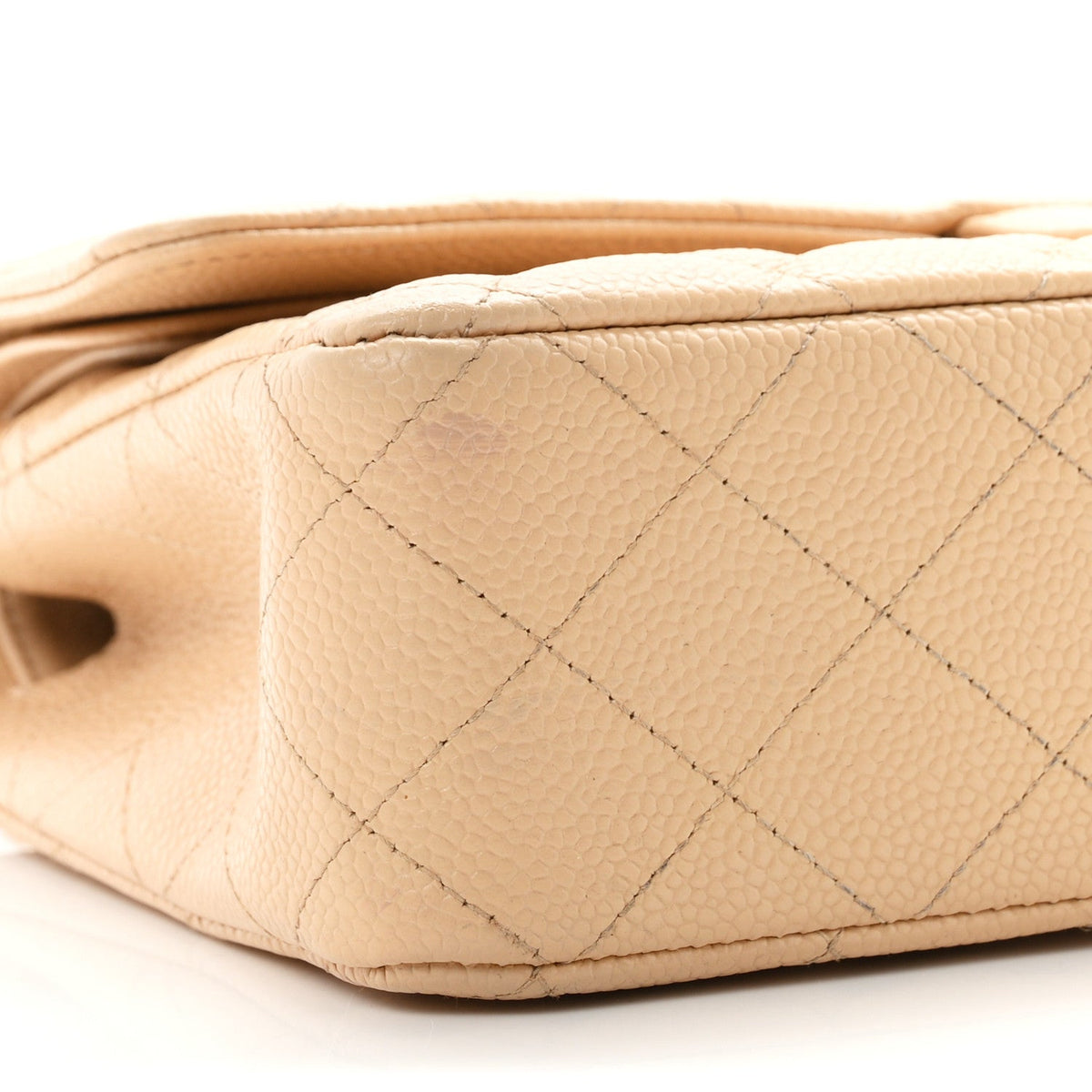 Caviar Quilted Medium Double Flap Beige At My store