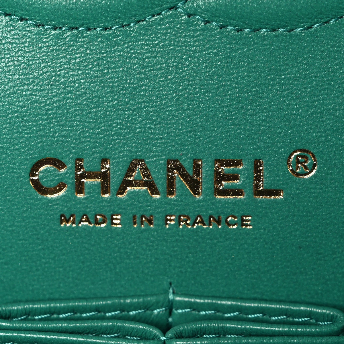 Iridescent Calfskin Quilted Medium Double Flap Green At My store