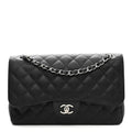 Caviar Quilted Jumbo Double Flap Black At My store
