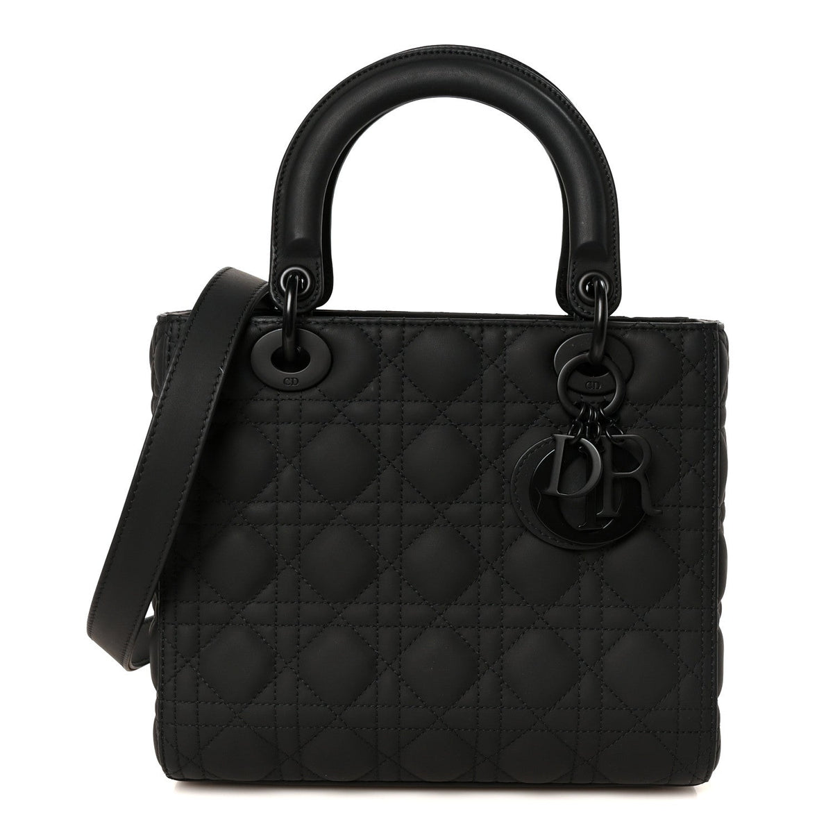 Ultra Matte Calfskin Cannage Medium Lady Dior Black AT My store