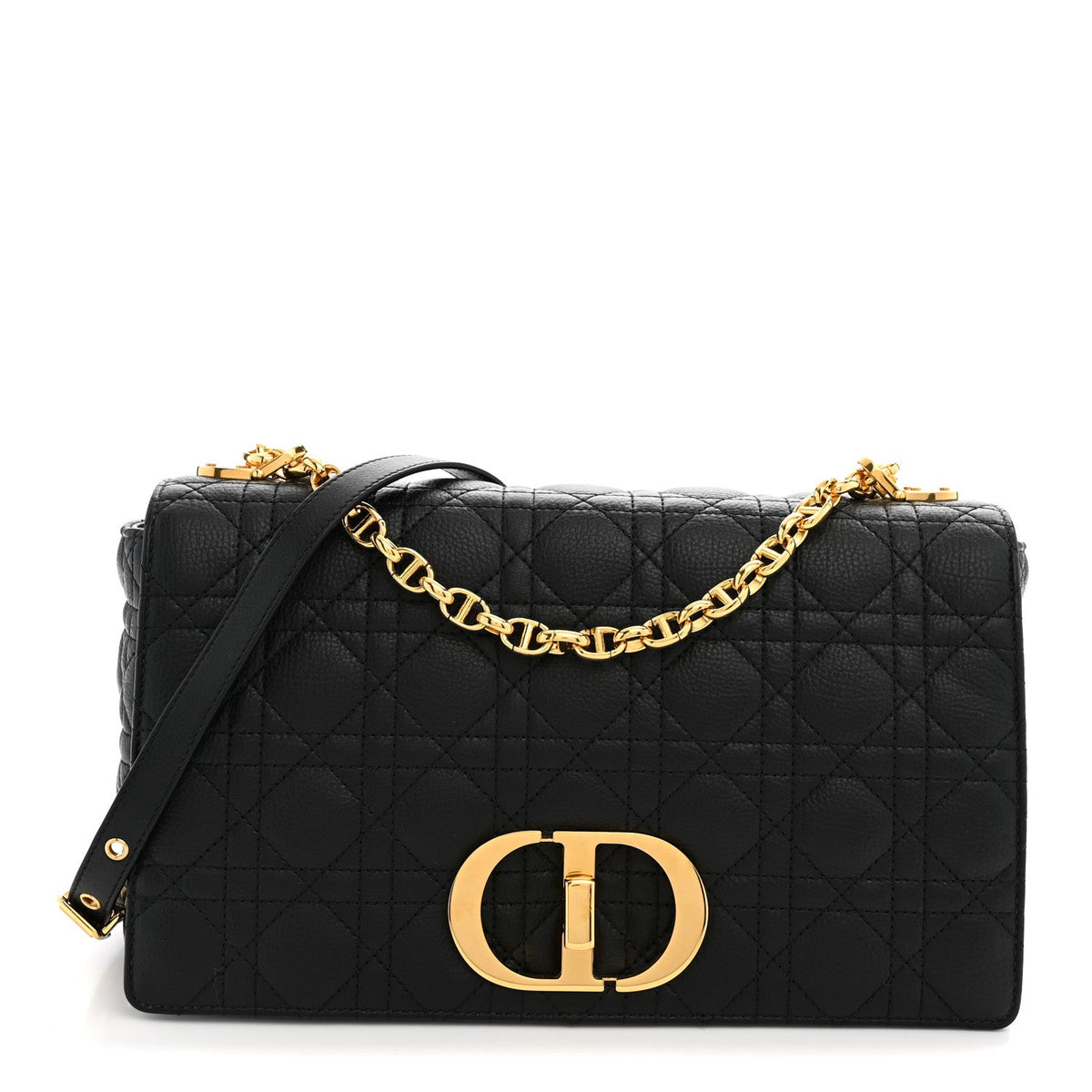 Grained Calfskin Cannage Large Caro Bag Black AT My store