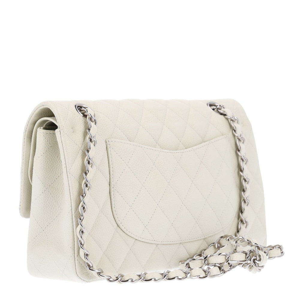 Caviar Quilted Medium Double Flap Light Green At My store