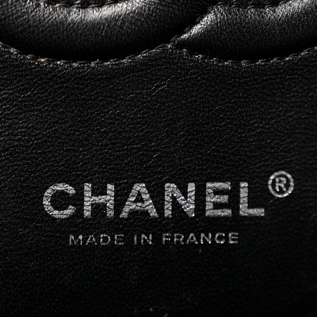 Lambskin Chevron Quilted Medium Double Flap Black At My store