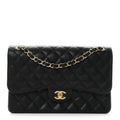 Caviar Quilted Jumbo Double Flap Black At My store