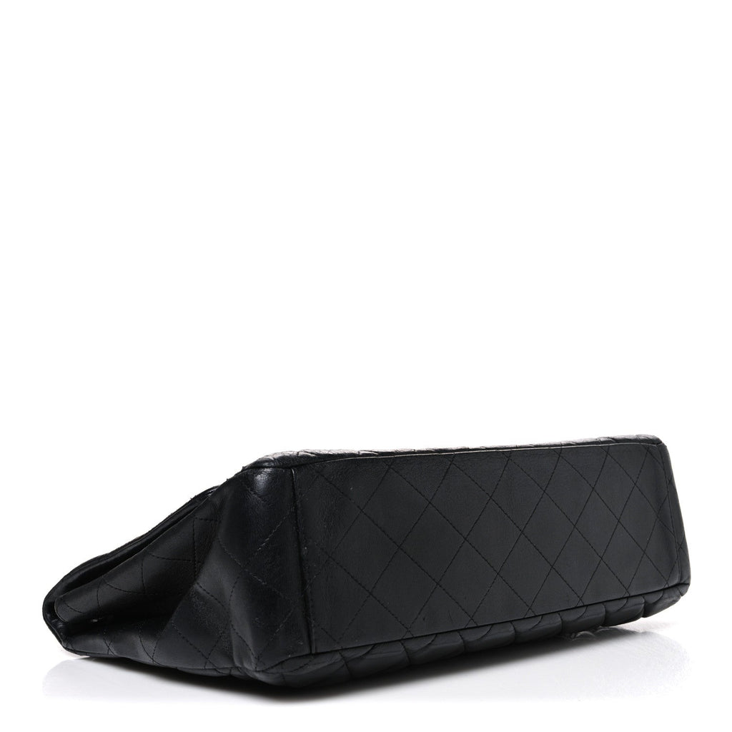 Lambskin Quilted Maxi Double Flap Black At My store