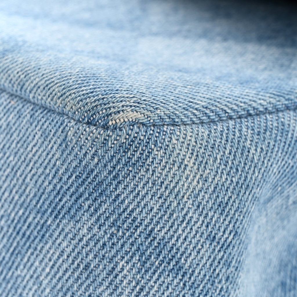 Printed Denim Quilted Small Double Flap Light Blue At My store