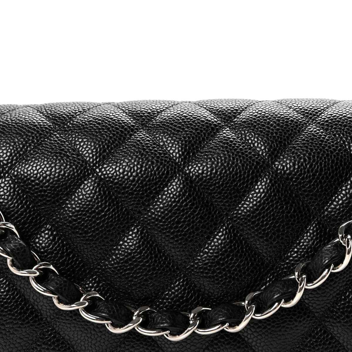 Caviar Quilted Jumbo Double Flap Black At My store