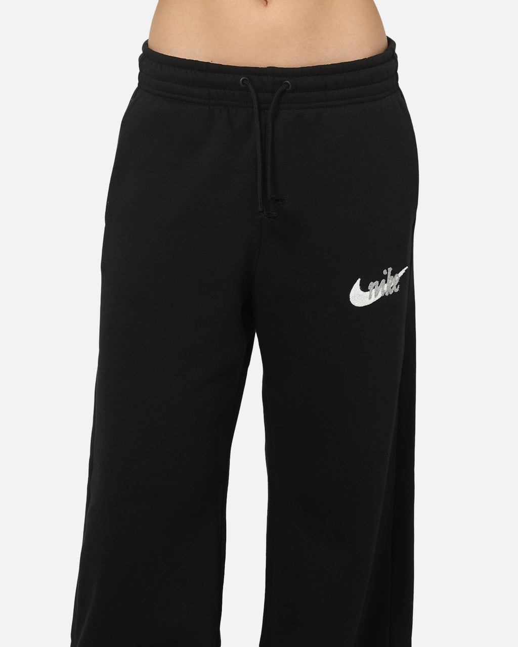 Top Seller Nike Women's Sportswear Phoenix Fleece High-Waisted Wide-Leg Logo Pants Black/Summit White
