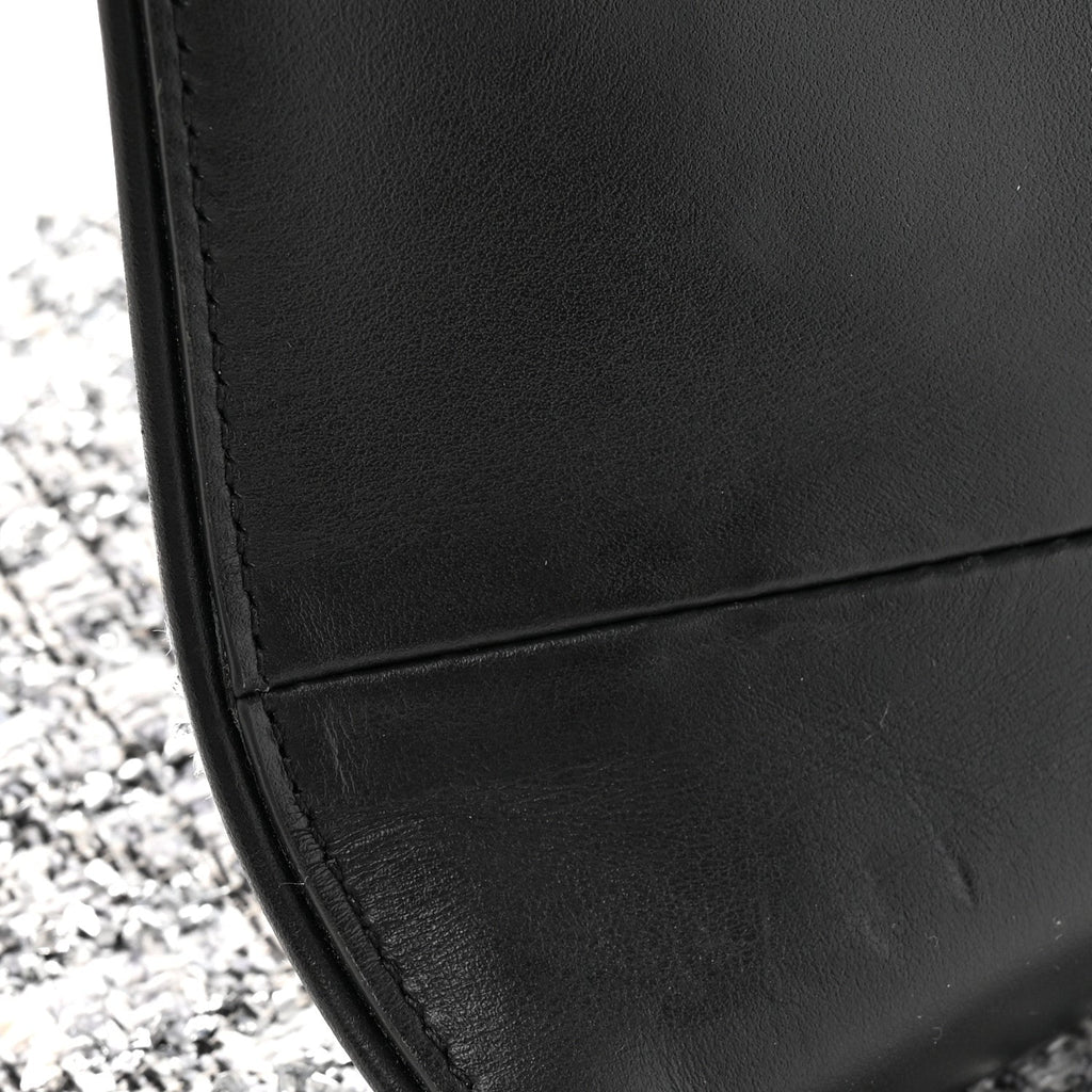 Tweed Saddle Crossbody Bag Black Silver AT My store