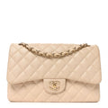 Caviar Quilted Jumbo Double Flap Beige Clair At My store