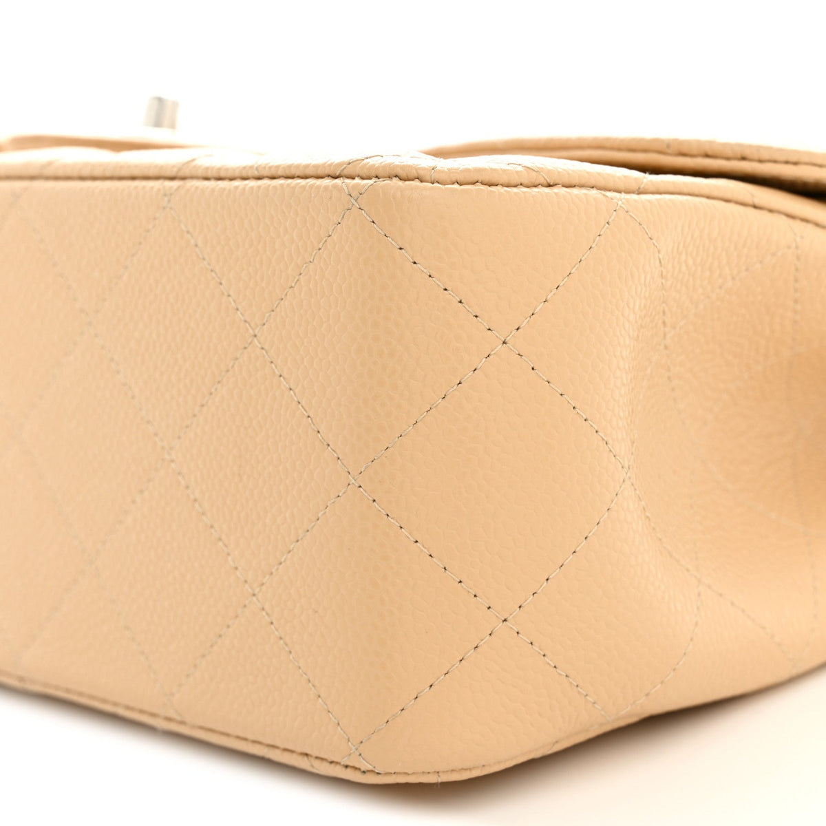 Caviar Quilted Jumbo Double Flap Light Beige At My store