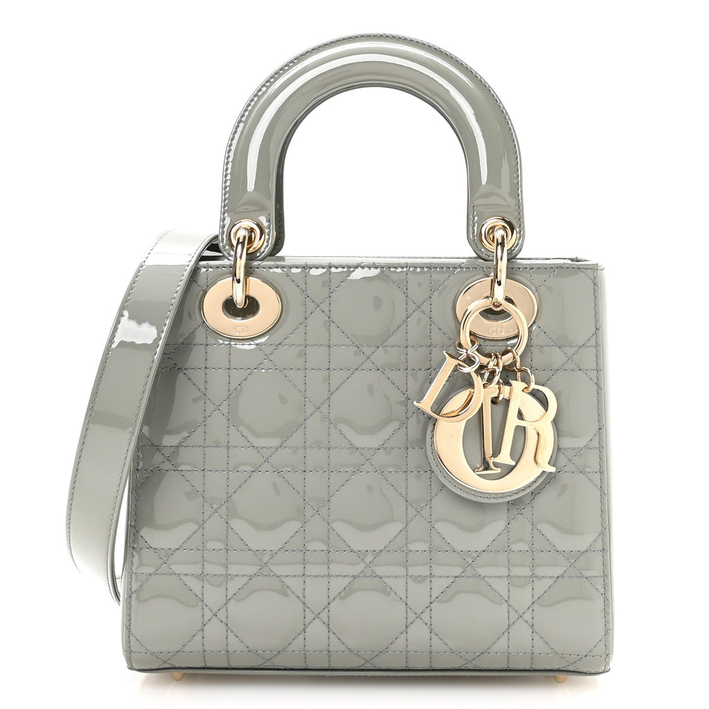 Patent Cannage Small Lady Dior Grey AT My store