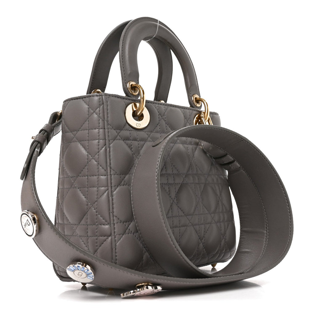 Lambskin Cannage Small My ABCDior Lady Dior Grey AT My store