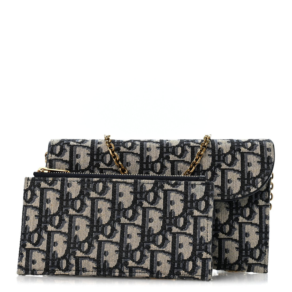Oblique Small Saddle Chain Pouch Blue AT My store