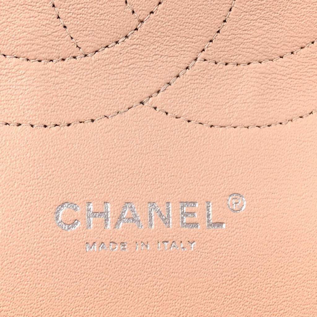 Caviar Quilted Jumbo Double Flap Light Pink At My store