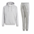New Arrival Adidas Originals Men 3-STRIPES HOODY SWEATSUIT- MEDIUM GREY HEATHER