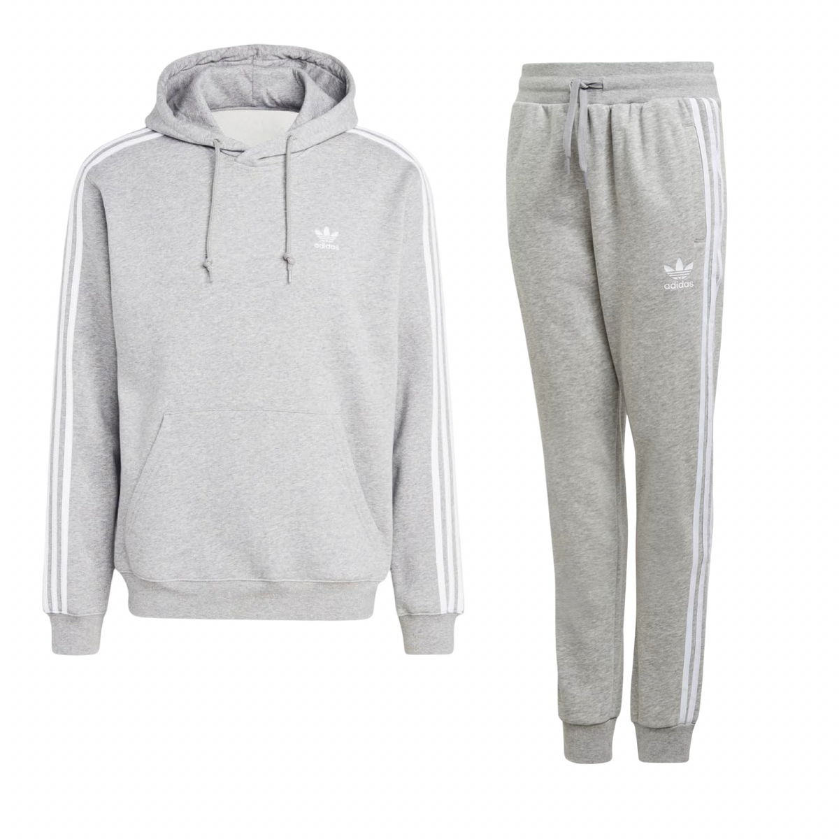 New Arrival Adidas Originals Men 3-STRIPES HOODY SWEATSUIT- MEDIUM GREY HEATHER