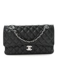 Caviar Quilted Medium Double Flap Black At My store