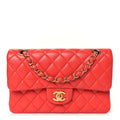 Lambskin Quilted Small Double Flap Red At My store