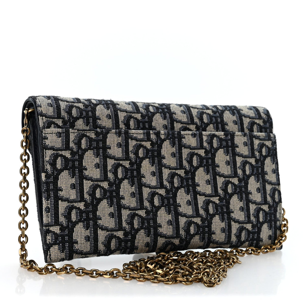 Oblique Small Saddle Chain Pouch Blue AT My store