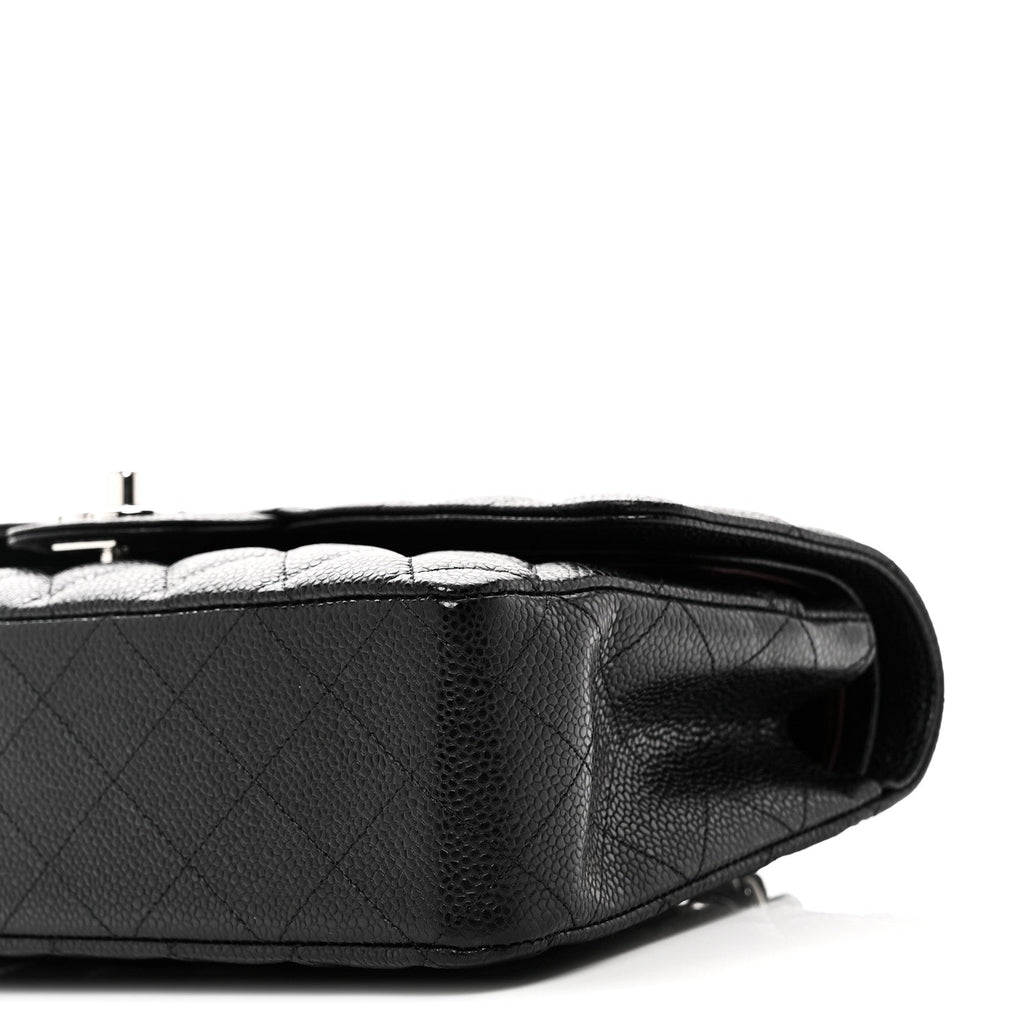 Caviar Quilted Medium Double Flap Black At My store