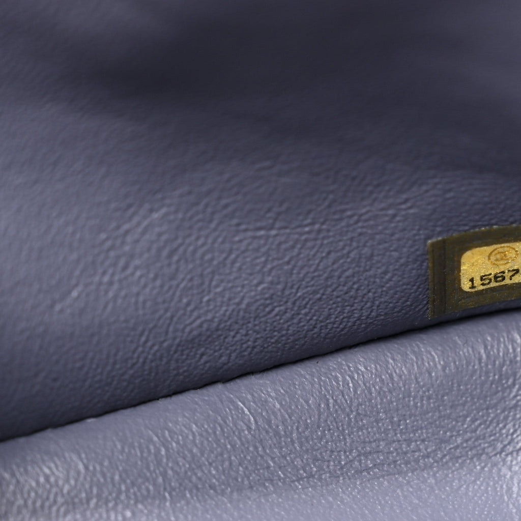 Lambskin Quilted Jumbo Double Flap Light Purple At My store