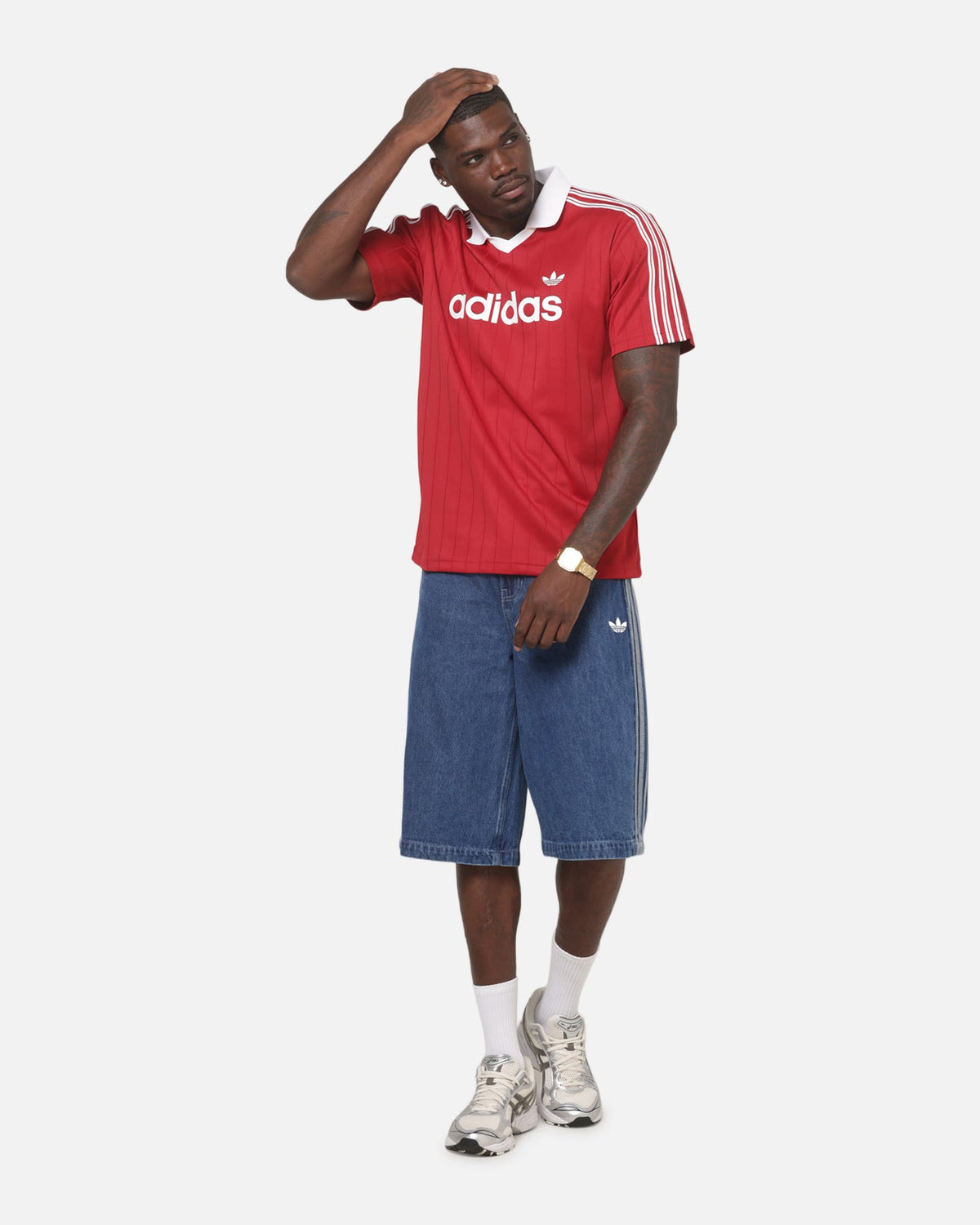 Best-Selling Adidas Drop Needle Pinstripe Jersey Red