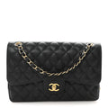 Caviar Quilted Jumbo Double Flap Black At My store