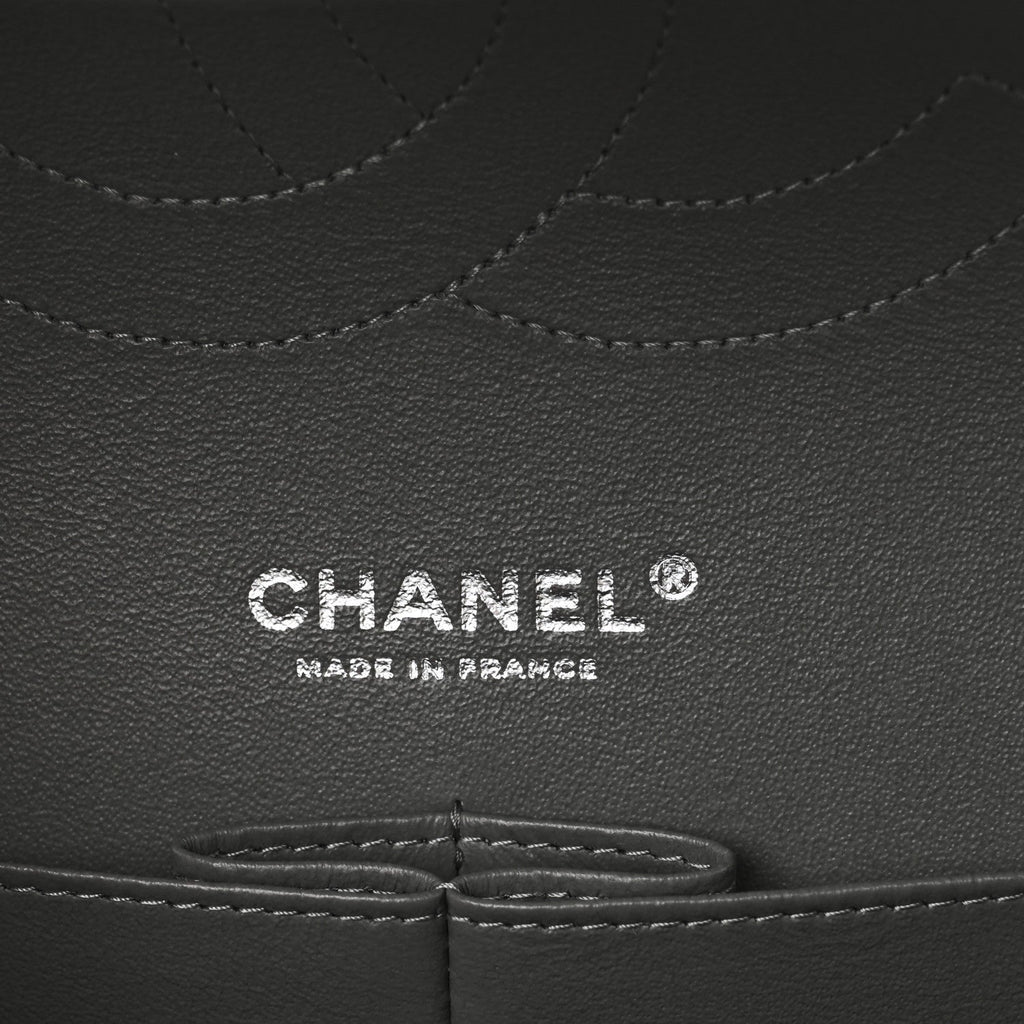 Caviar Quilted Jumbo Double Flap Grey At My store