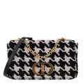 Technical Canvas Macro Houndstooth Medium Caro Bag Black White AT My store