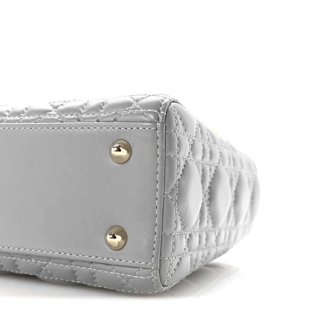 Lambskin Cannage Small My Lucky Badges My Lady Dior Grey AT My store