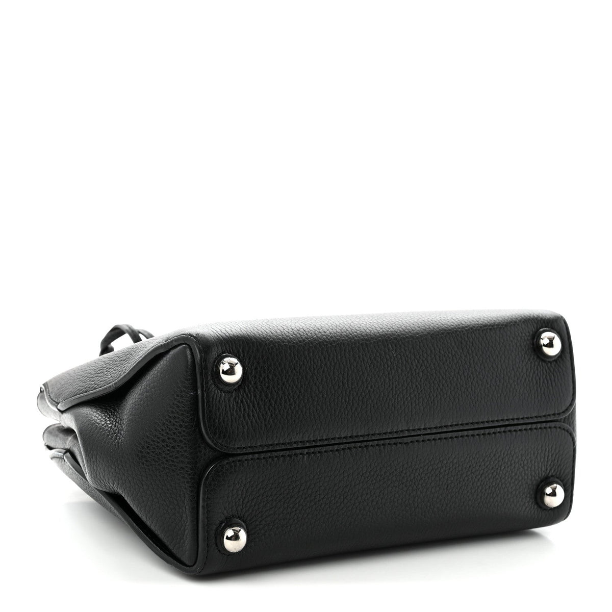 Grained Calfskin Small Open Bar Tote Black AT My store