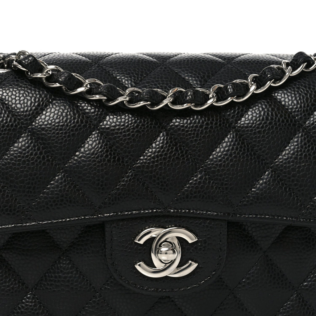 Caviar Quilted Small Double Flap Black At My store