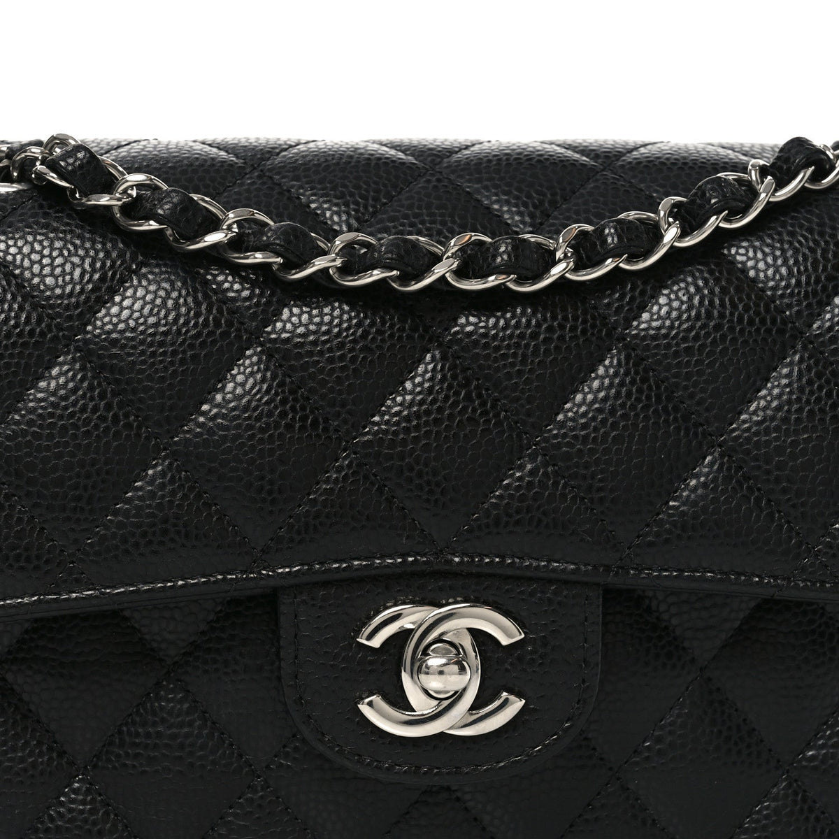 Caviar Quilted Small Double Flap Black At My store