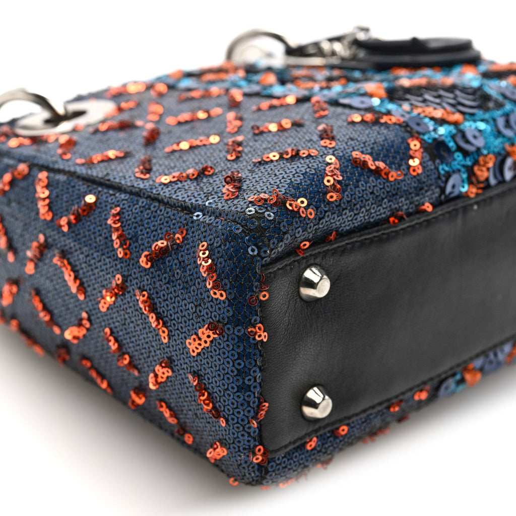 Sequin Lambskin Esprit Tokyo Mini Lady Dior Blue Multicolor AT My store