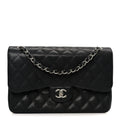 Caviar Quilted Jumbo Double Flap Black At My store