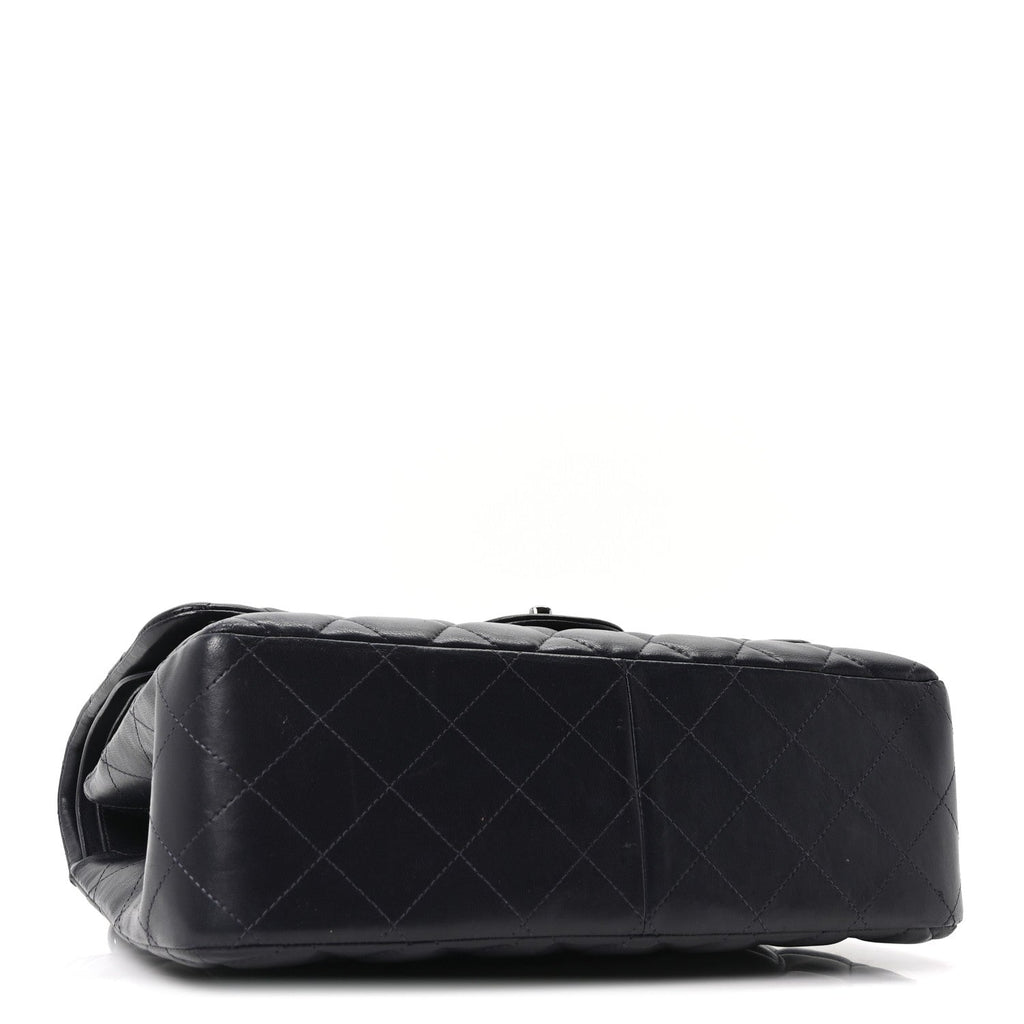 Lambskin Quilted Jumbo Double Flap Navy At My store