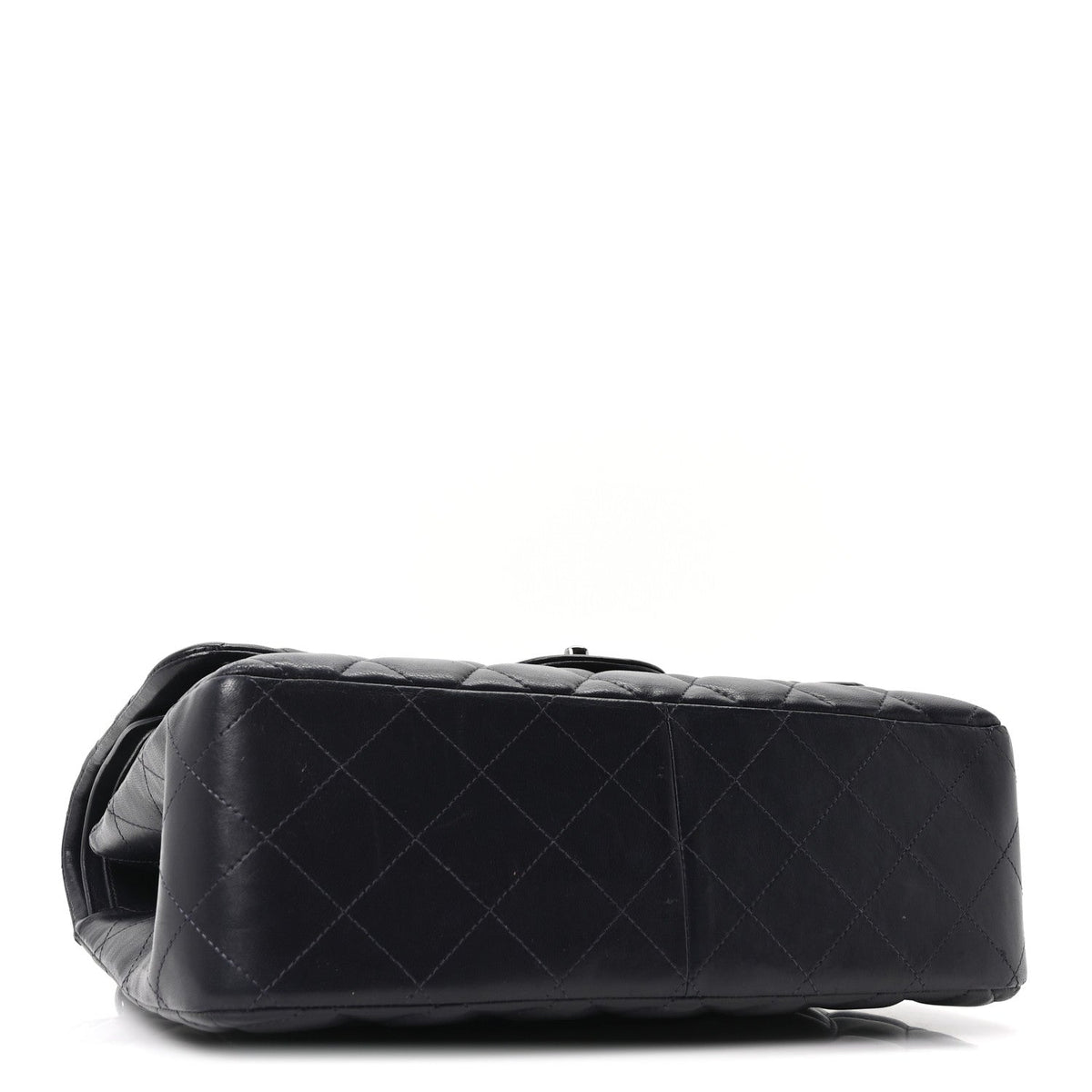 Lambskin Quilted Jumbo Double Flap Navy At My store