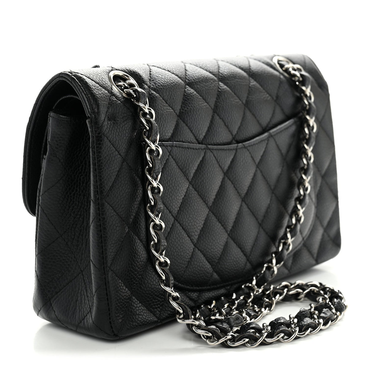 Caviar Quilted Small Double Flap Black At My store